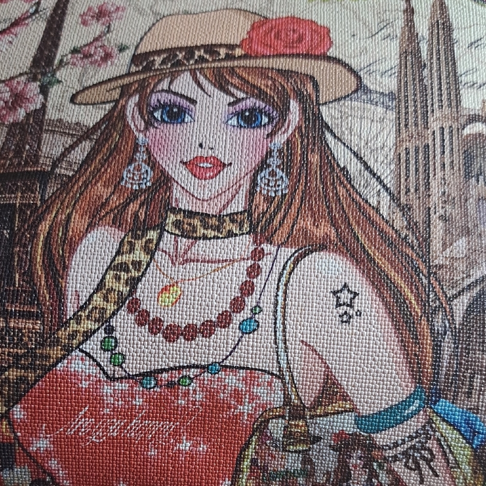 Charming Girl Multicolor Satchel Handbag Jeweled - Picture 9 of 12
